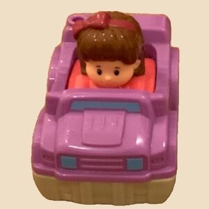 Little People Girl in Purple Car